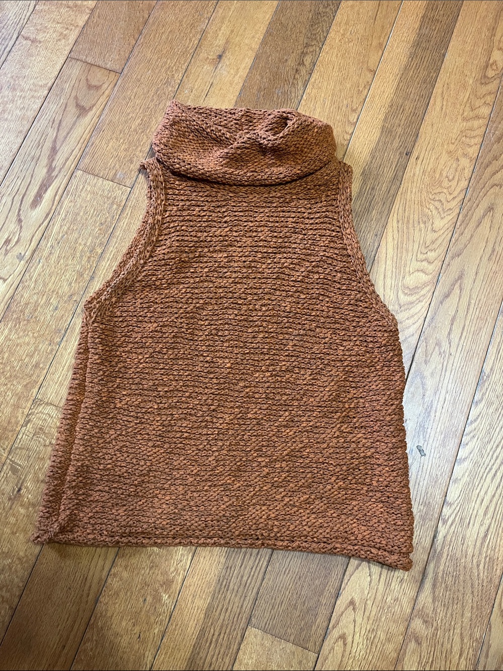 Pilcro Anthropologie Sleeveless Cowl Neck Sweater Tank XS - Rust Orange